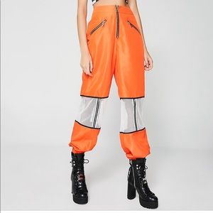 orange cargo pants womens